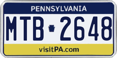 PA license plate MTB2648