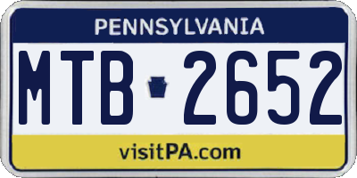 PA license plate MTB2652