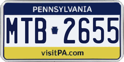 PA license plate MTB2655