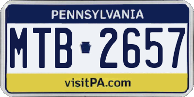 PA license plate MTB2657