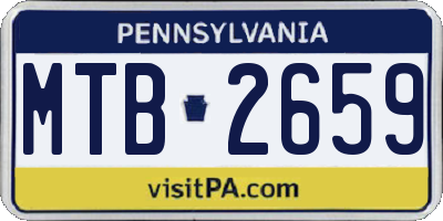 PA license plate MTB2659