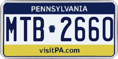 PA license plate MTB2660