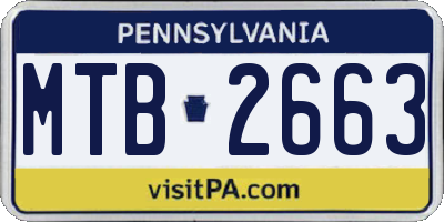 PA license plate MTB2663