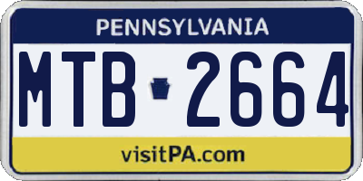 PA license plate MTB2664