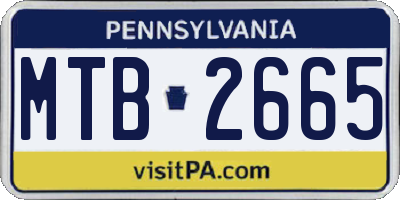PA license plate MTB2665