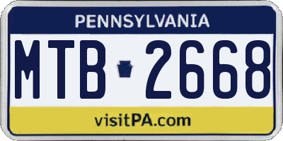 PA license plate MTB2668