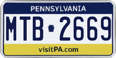 PA license plate MTB2669