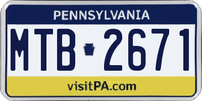 PA license plate MTB2671