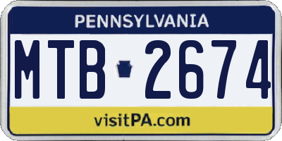 PA license plate MTB2674