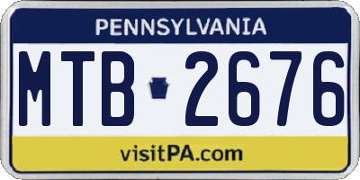 PA license plate MTB2676