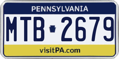 PA license plate MTB2679