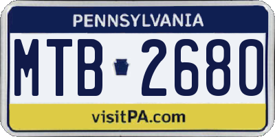 PA license plate MTB2680