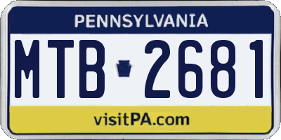 PA license plate MTB2681