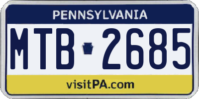 PA license plate MTB2685