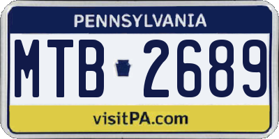 PA license plate MTB2689