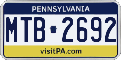 PA license plate MTB2692