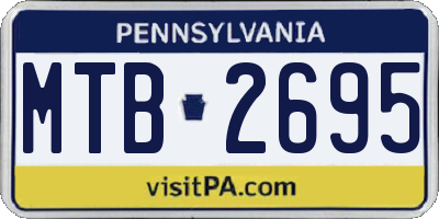 PA license plate MTB2695