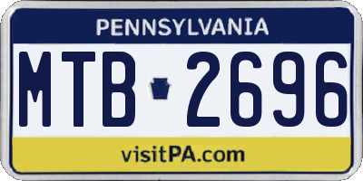 PA license plate MTB2696