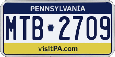 PA license plate MTB2709
