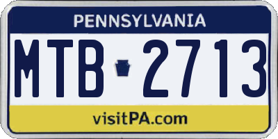 PA license plate MTB2713