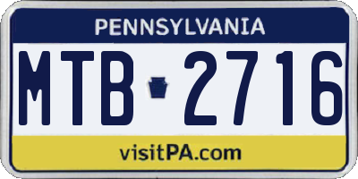 PA license plate MTB2716