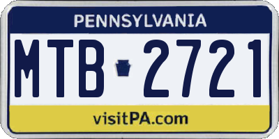 PA license plate MTB2721