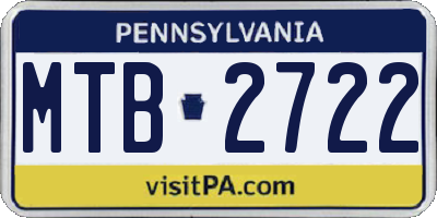 PA license plate MTB2722