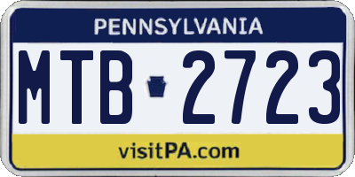 PA license plate MTB2723