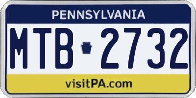 PA license plate MTB2732
