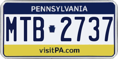 PA license plate MTB2737