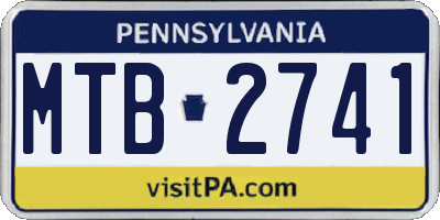 PA license plate MTB2741