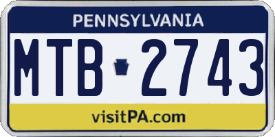 PA license plate MTB2743