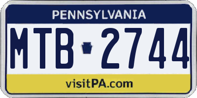 PA license plate MTB2744