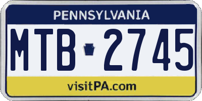 PA license plate MTB2745