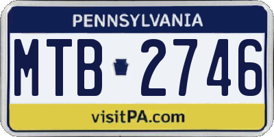 PA license plate MTB2746