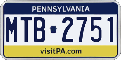 PA license plate MTB2751