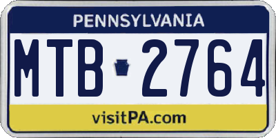 PA license plate MTB2764