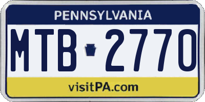 PA license plate MTB2770