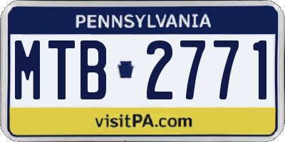PA license plate MTB2771
