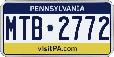 PA license plate MTB2772