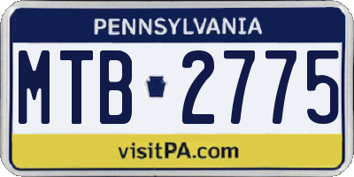 PA license plate MTB2775
