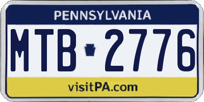 PA license plate MTB2776