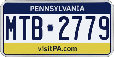 PA license plate MTB2779