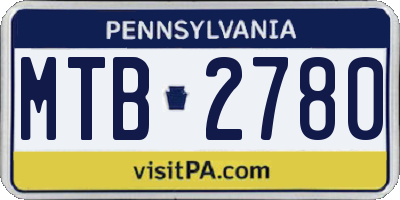 PA license plate MTB2780