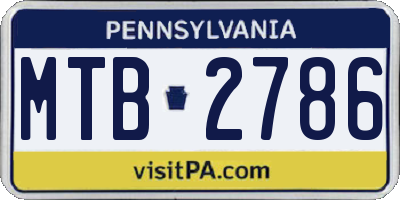 PA license plate MTB2786