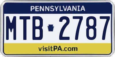 PA license plate MTB2787