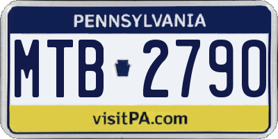 PA license plate MTB2790