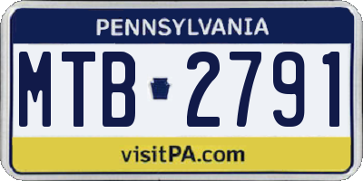 PA license plate MTB2791