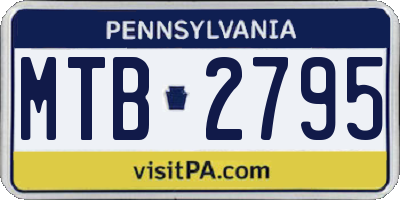 PA license plate MTB2795