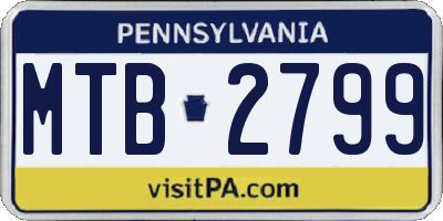 PA license plate MTB2799
